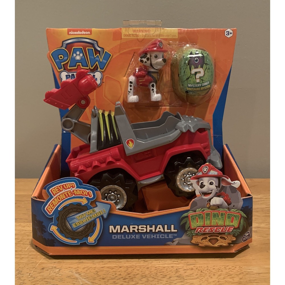 Paw Patrol DINO RESCUE - Marshall's Deluxe Rev Up Vehicle w/ Mystery Dino D4
